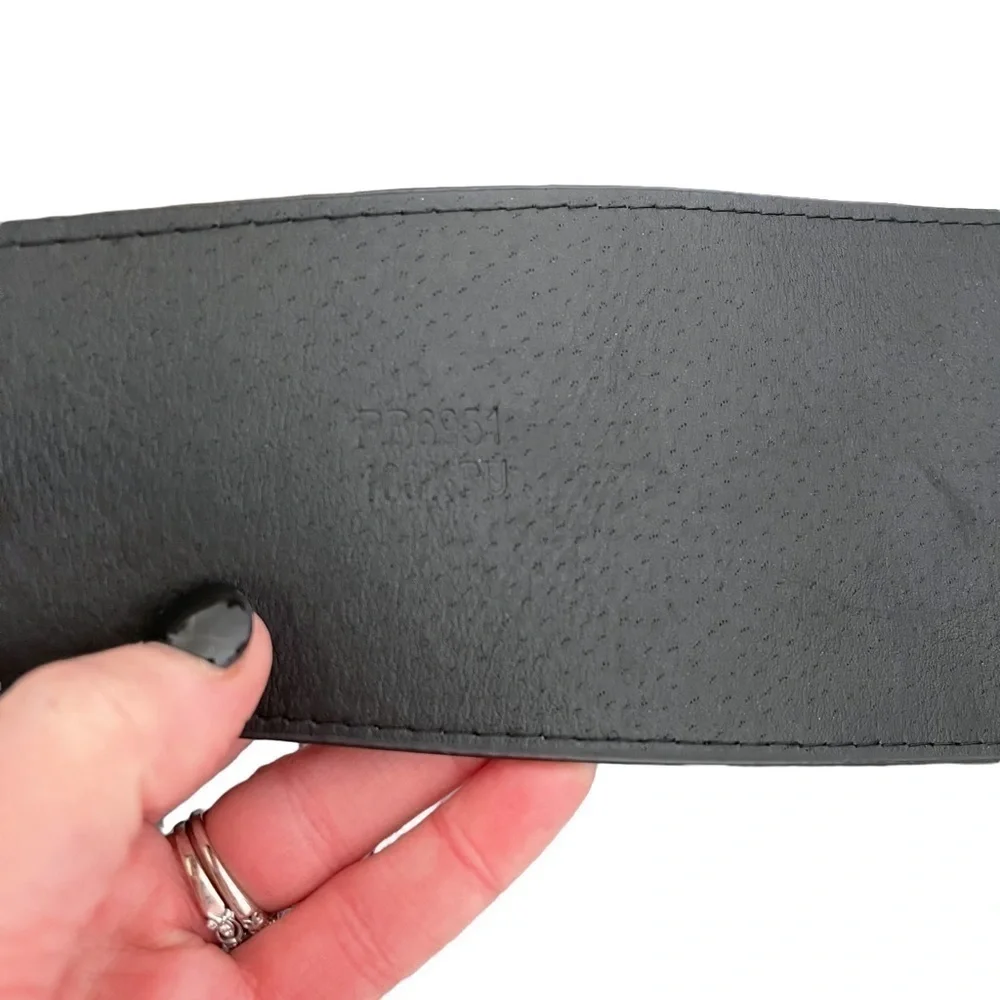 Boutique Embroidered Floral Rose Belt Tie Around Faux Leather